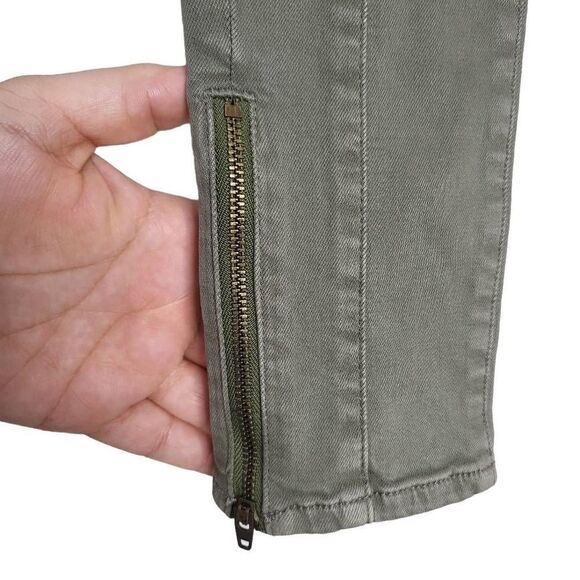 New American Eagle Super Stretch Jegging Olive Green Zippered Ankles 8 X-Long - Picture 7 of 10
